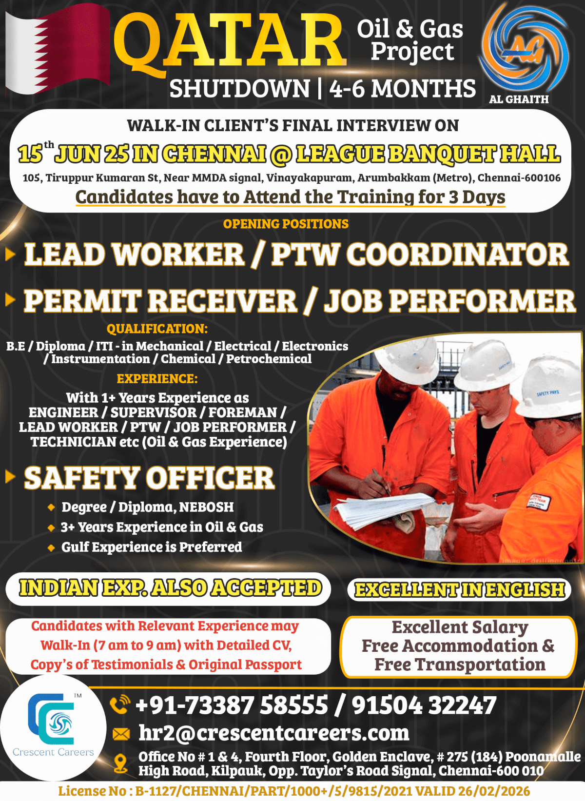 WALK-IN INTERVIEW ON 15th JUN 2025 IN CHENNAI
