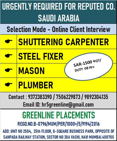 URGENTLY REQUIRED FOR REPUTED COMPANY KSA