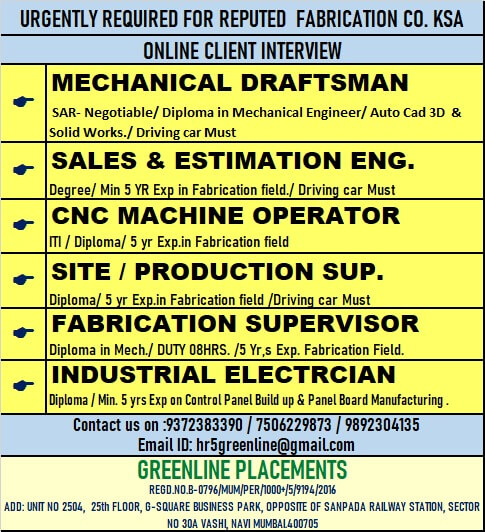 URGENTLY REQUIRED FOR REPUTED COMPANY KSA