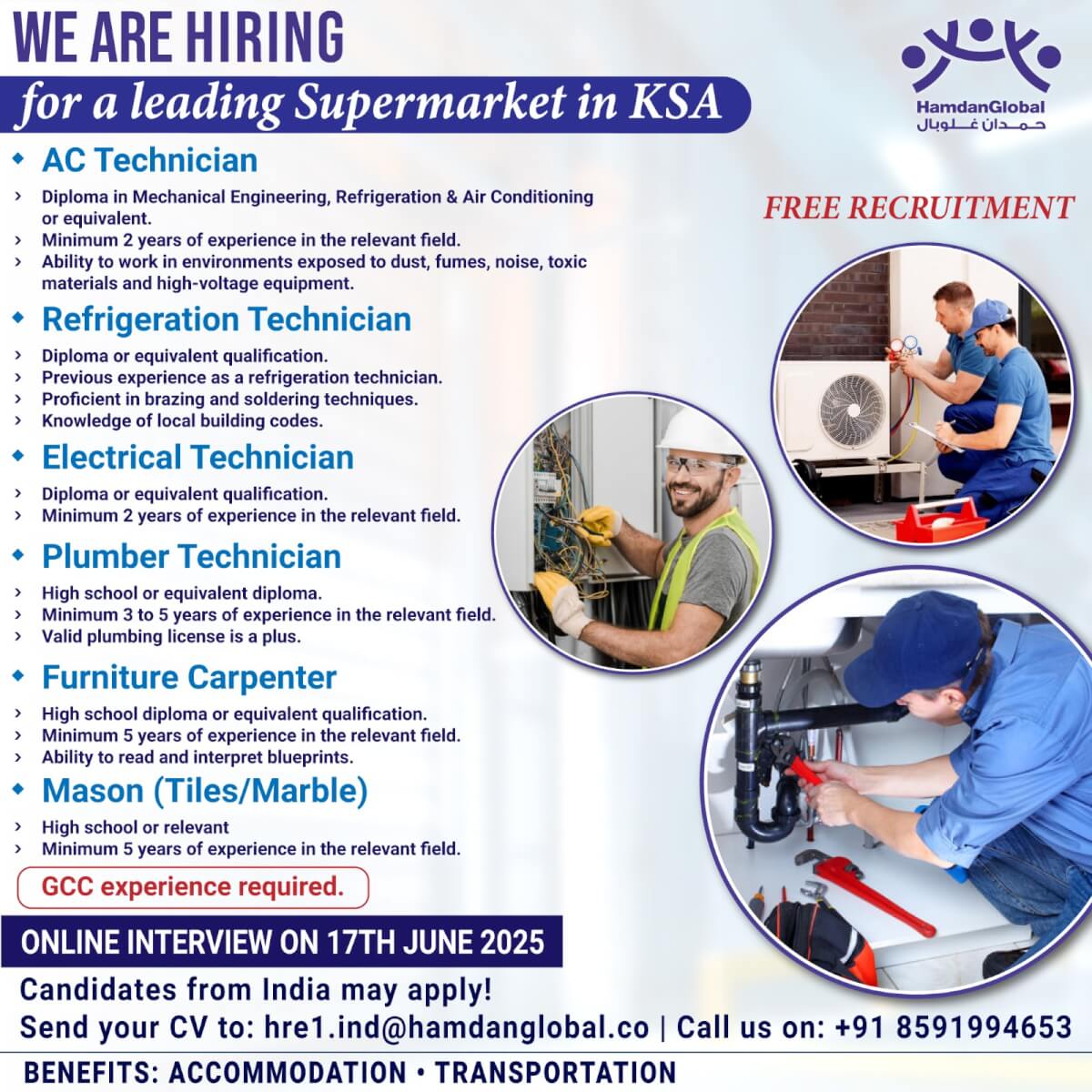 URGENTLY REQUIRED FOR A LEADING SUPERMARKET IN K.S.A