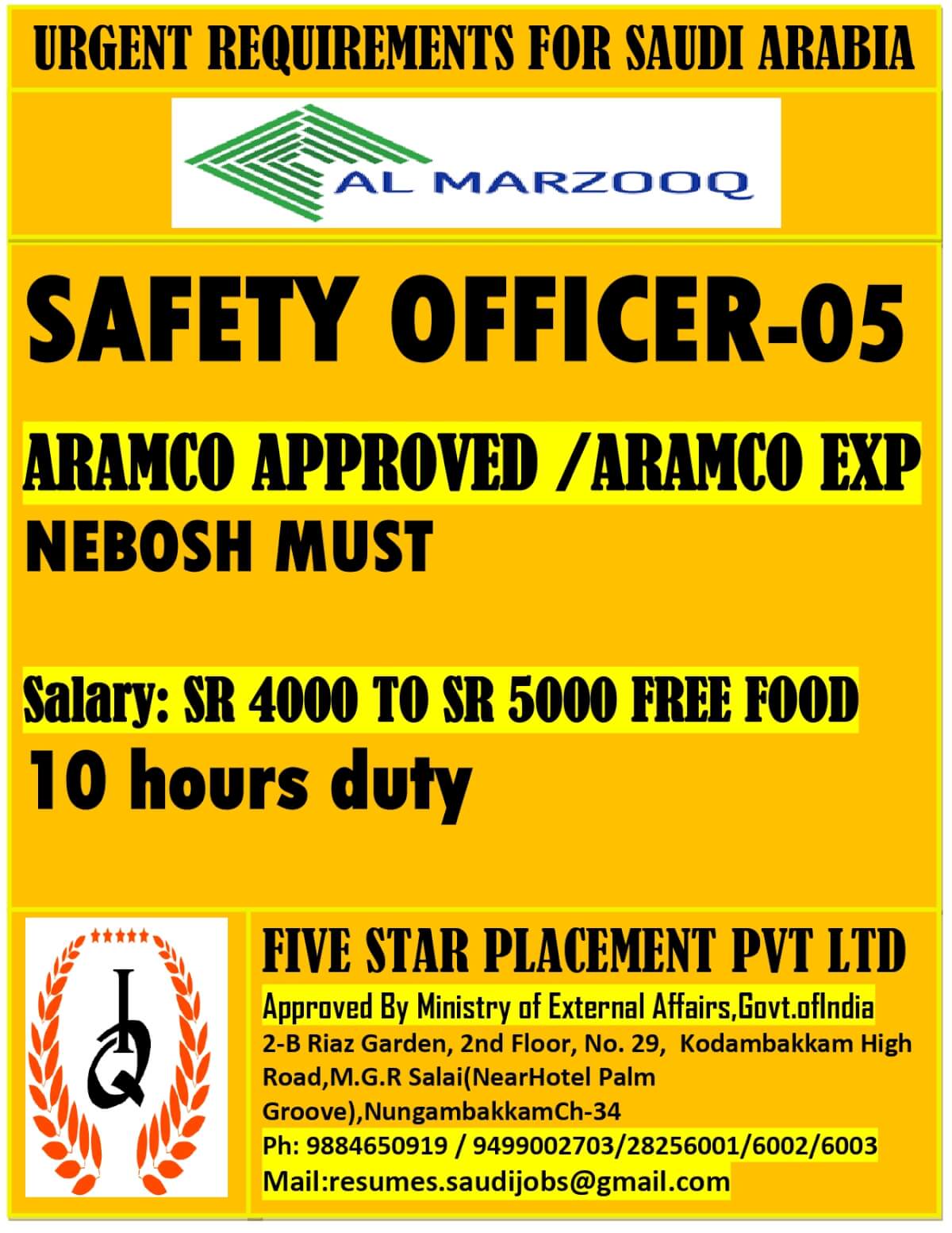URGENT REQUIREMENT FOR SAUDI ARABIA