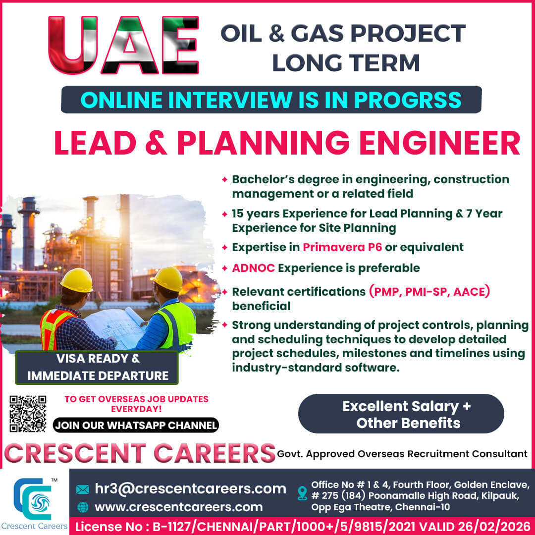 LEAD & PLANNING ENGINEER LEAD & PLANNING ENGINEER
