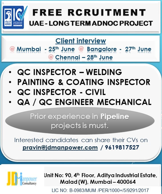 Free Recruitment for Galfar UAE - Long Term Project