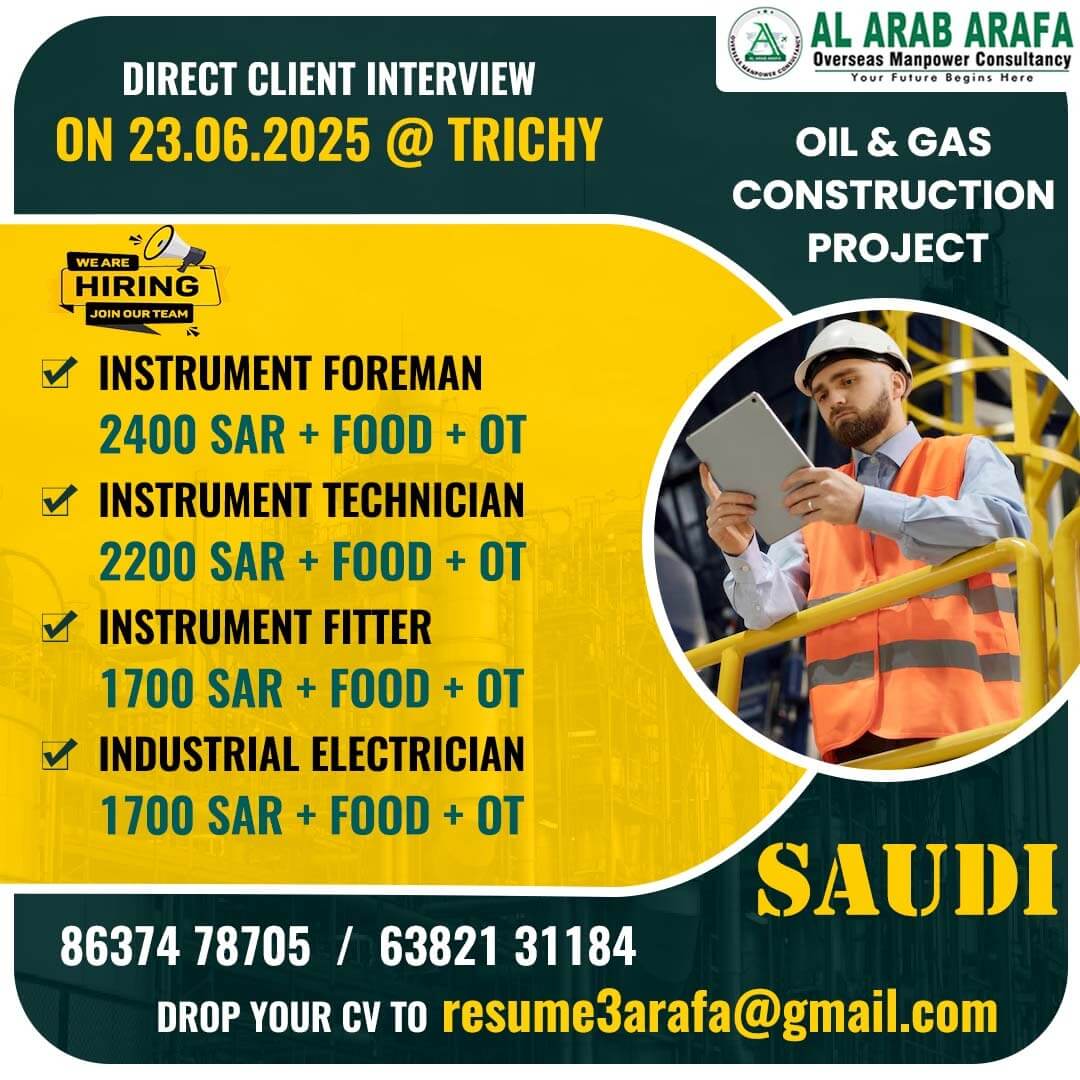 walk in direct client interview @trichy23.06.2025
