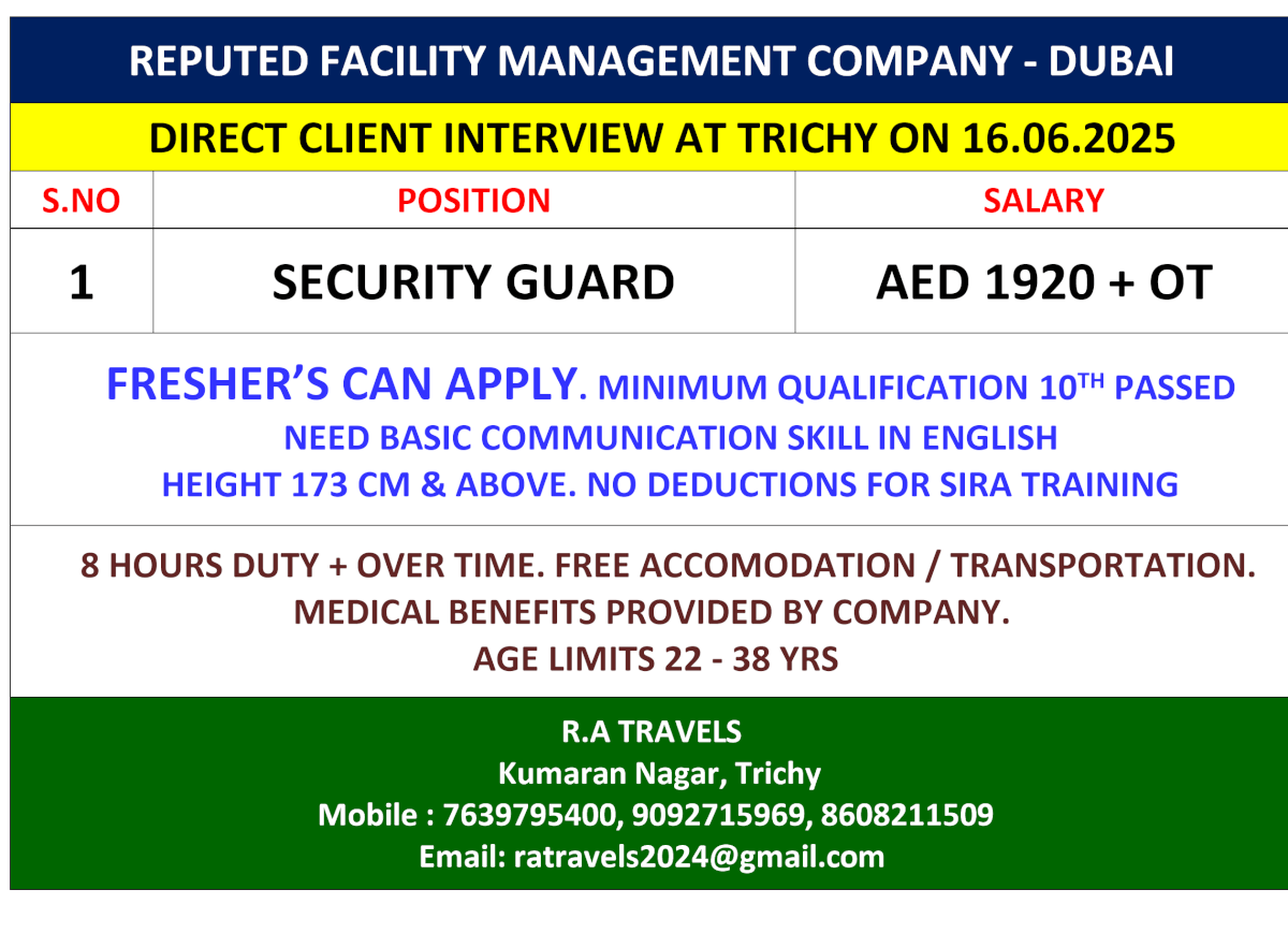 REPUTED FACILITY MANAGEMENT COMPANY - DUBAI