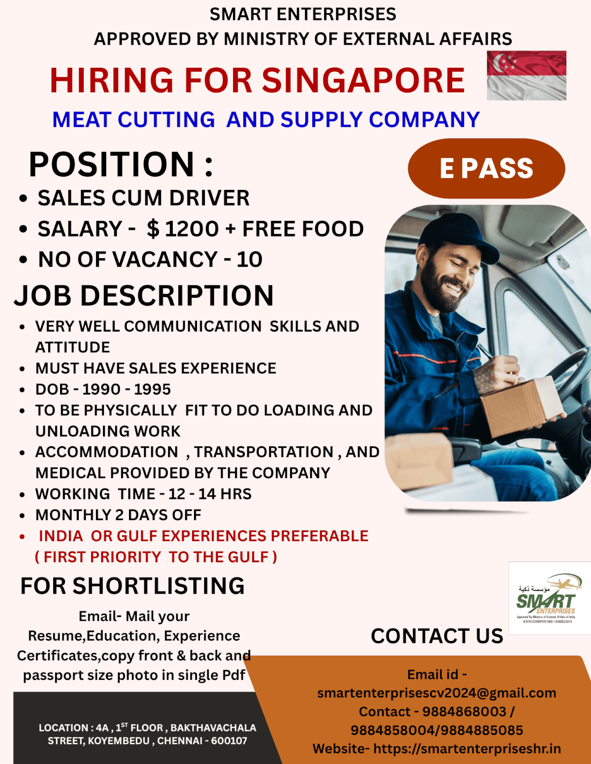 HIRING FOR SINGAPORE