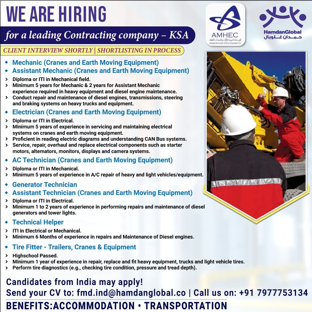 Arabian Machinery & Heavy Equipment Company for KSA