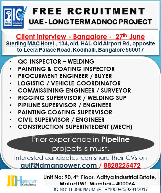 Free Recruitment for UAE Galfar
