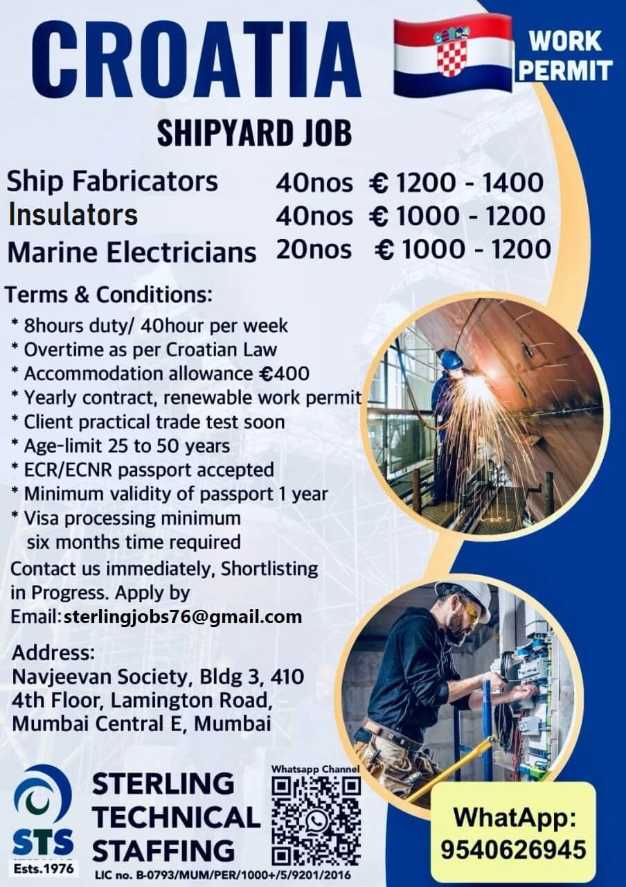 Required for Leading Shipyard Industry in Croatia,Europe