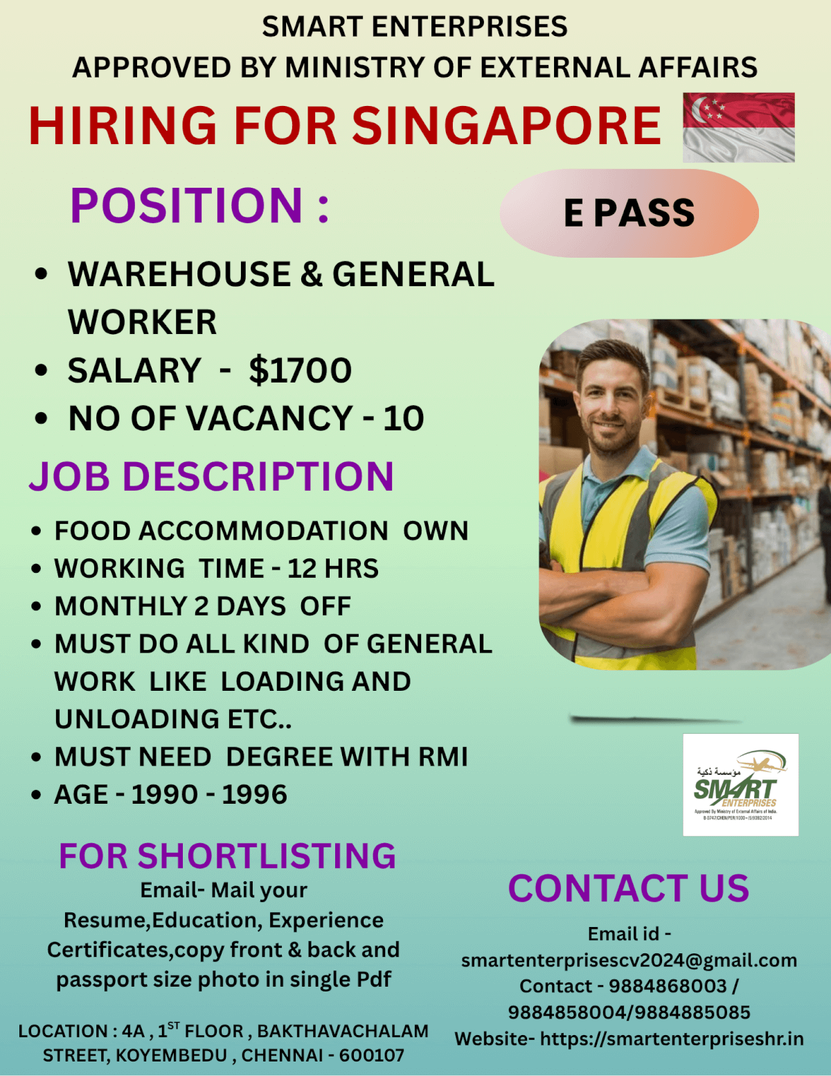 HIRING FOR SINGAPORE