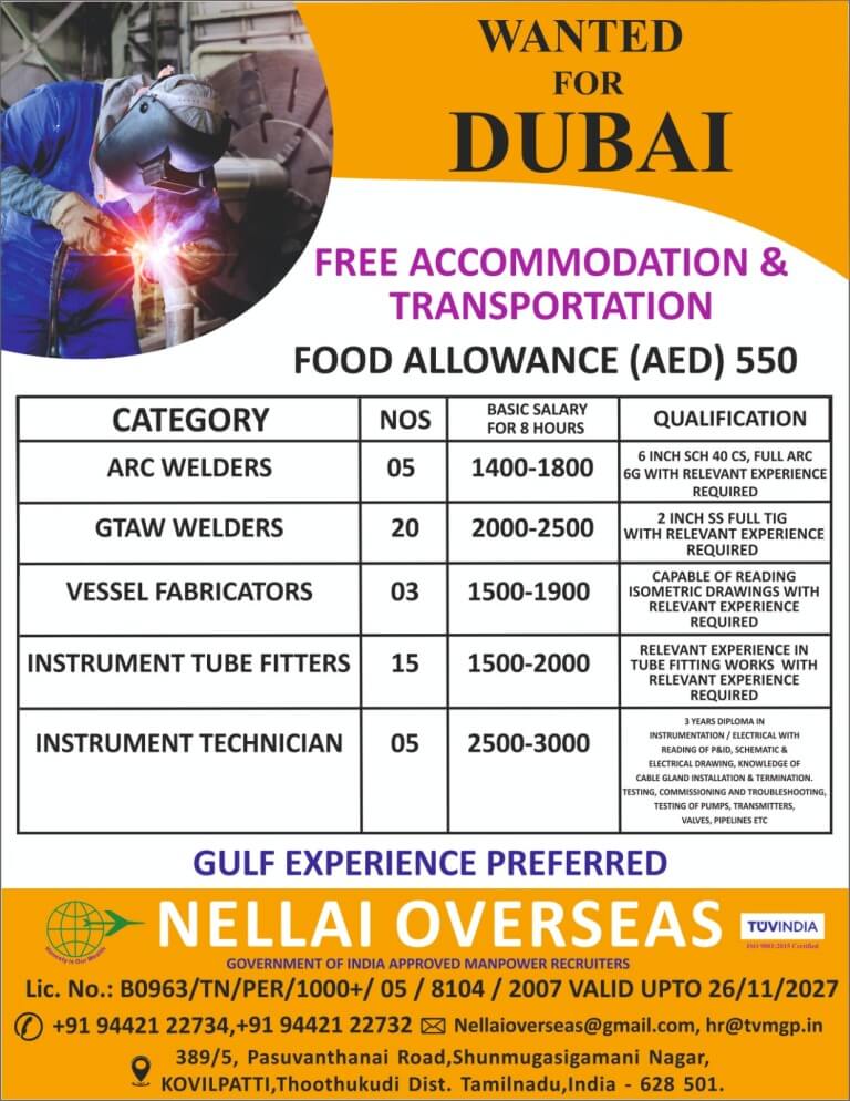 WANTED FOR DUBAI