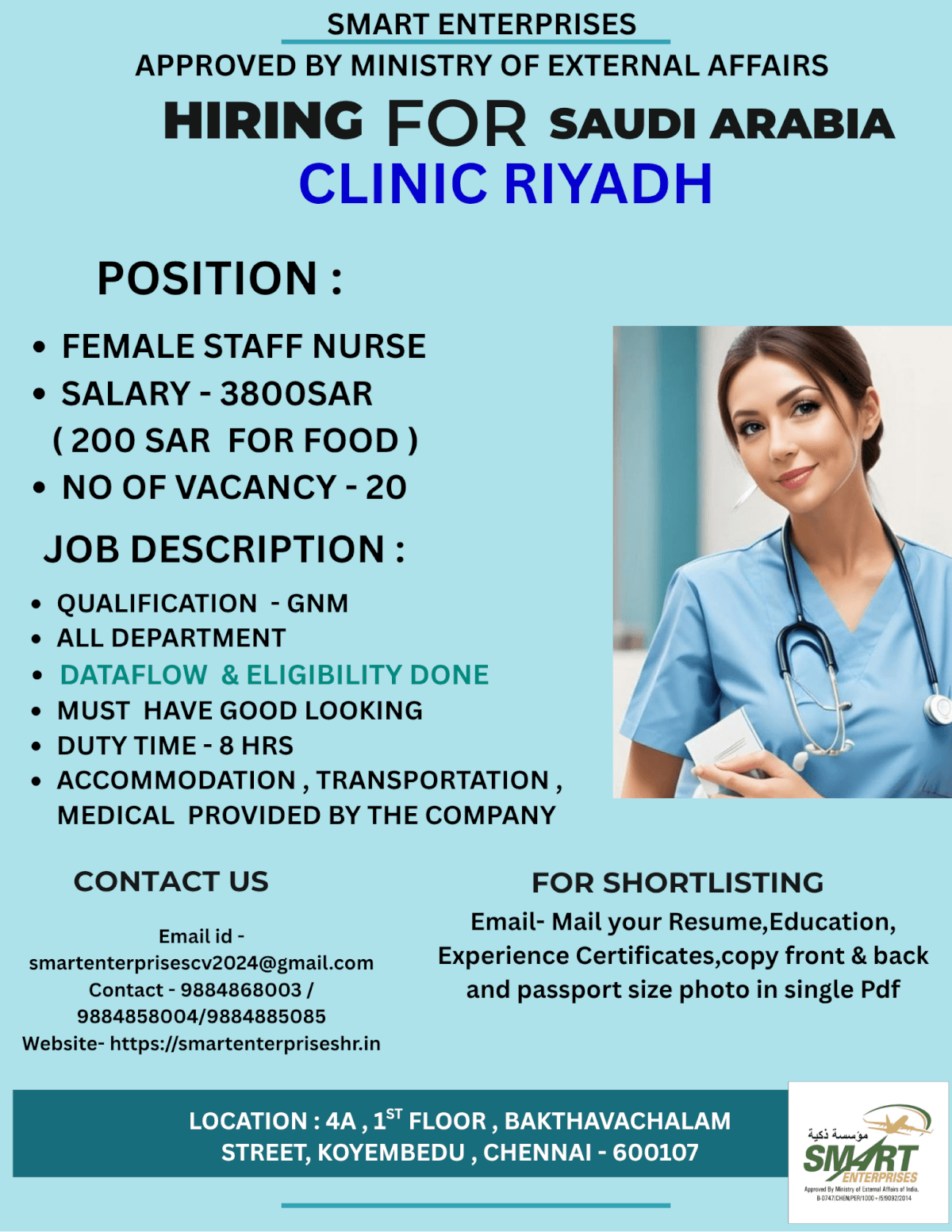 URGENT REQUIREMENT FOR SAUDI ARABIA
