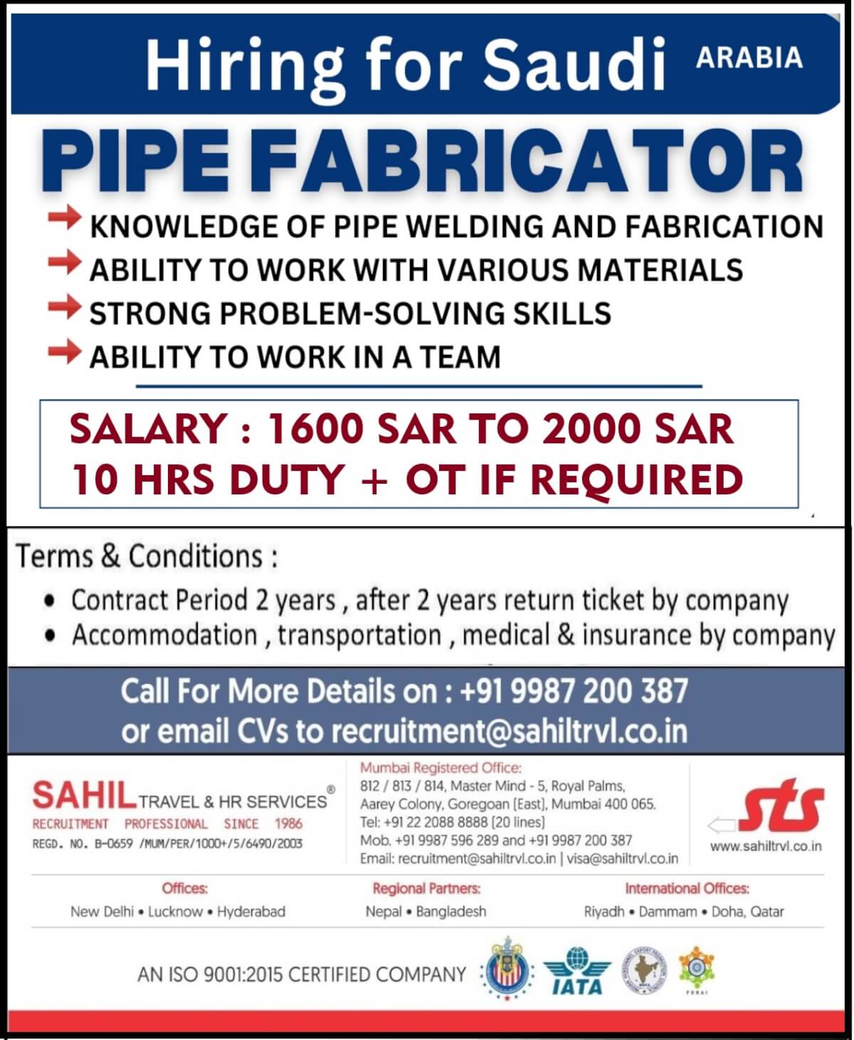 hiring for saudi arabia