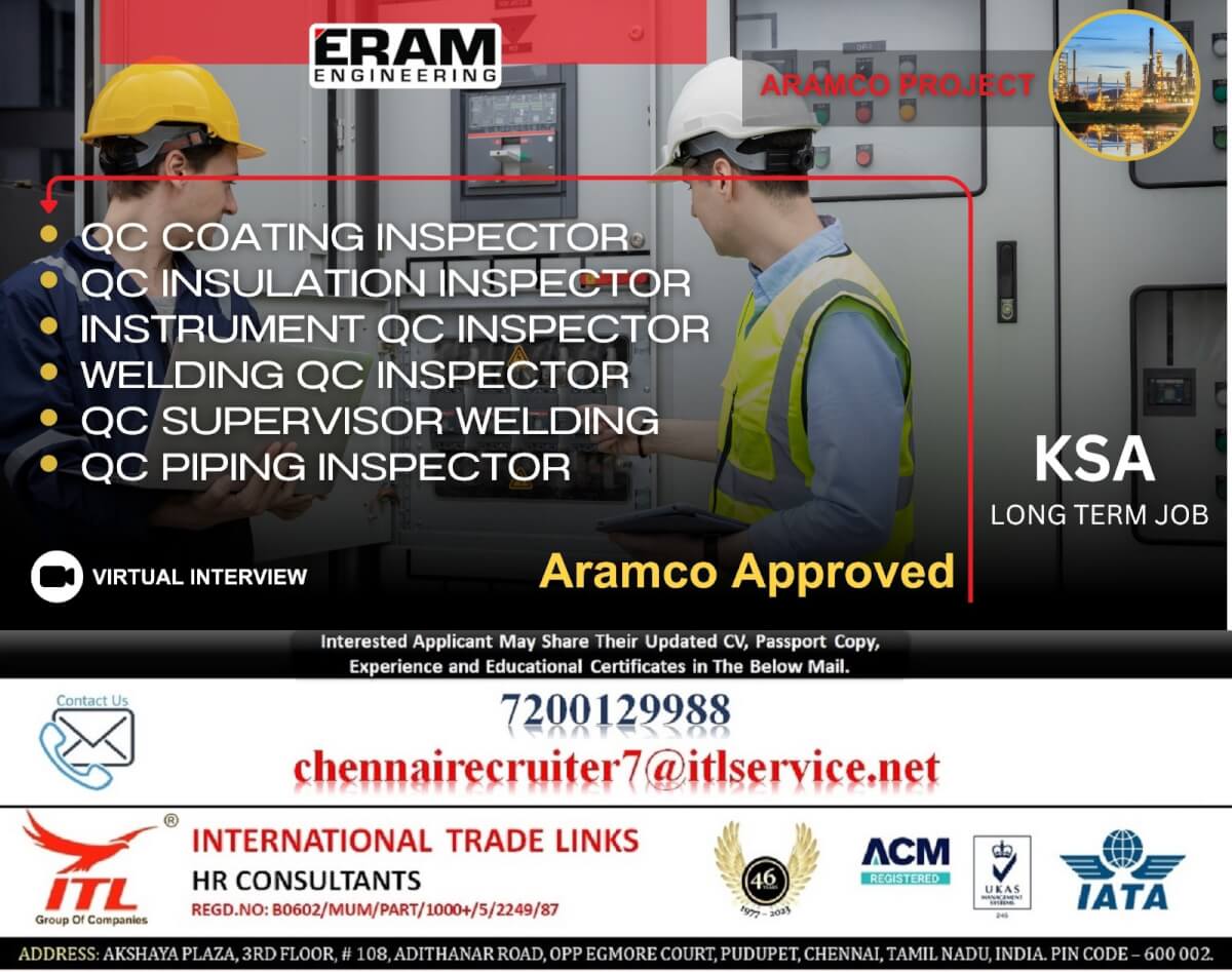 Aramco approved QC Inspectors for SAUDI