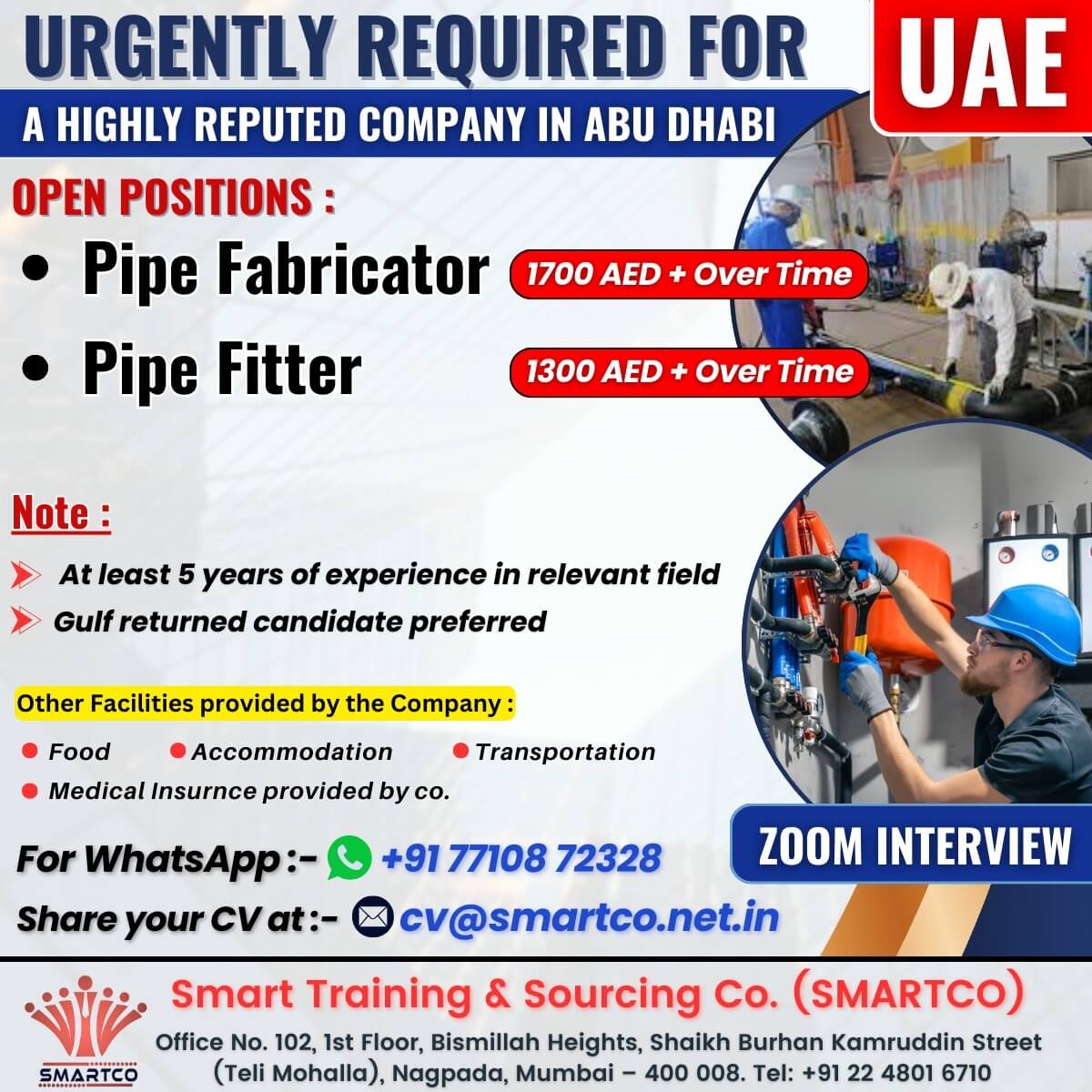 URGENTLY REQUIRED FOR UAE A HIGHLY REPUTED COMPANY IN ABU DHAB
