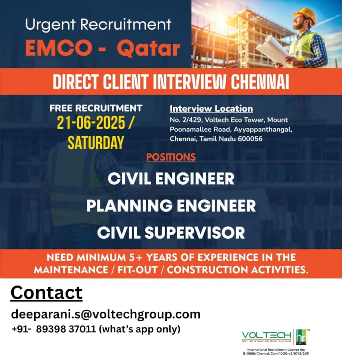 Civil Engineer / Civil Supervisor/ Planning Engineer