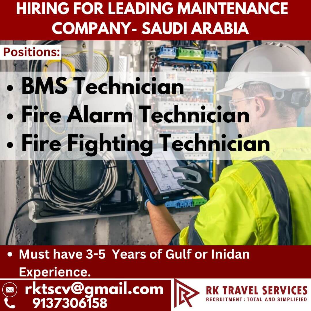 HIRING FOR LEADING MAINTENANCE COMPANY- SAUDI ARABIA HIRING FOR LEADING MAINTENANCE COMPANY- SAUDI ARABIA
