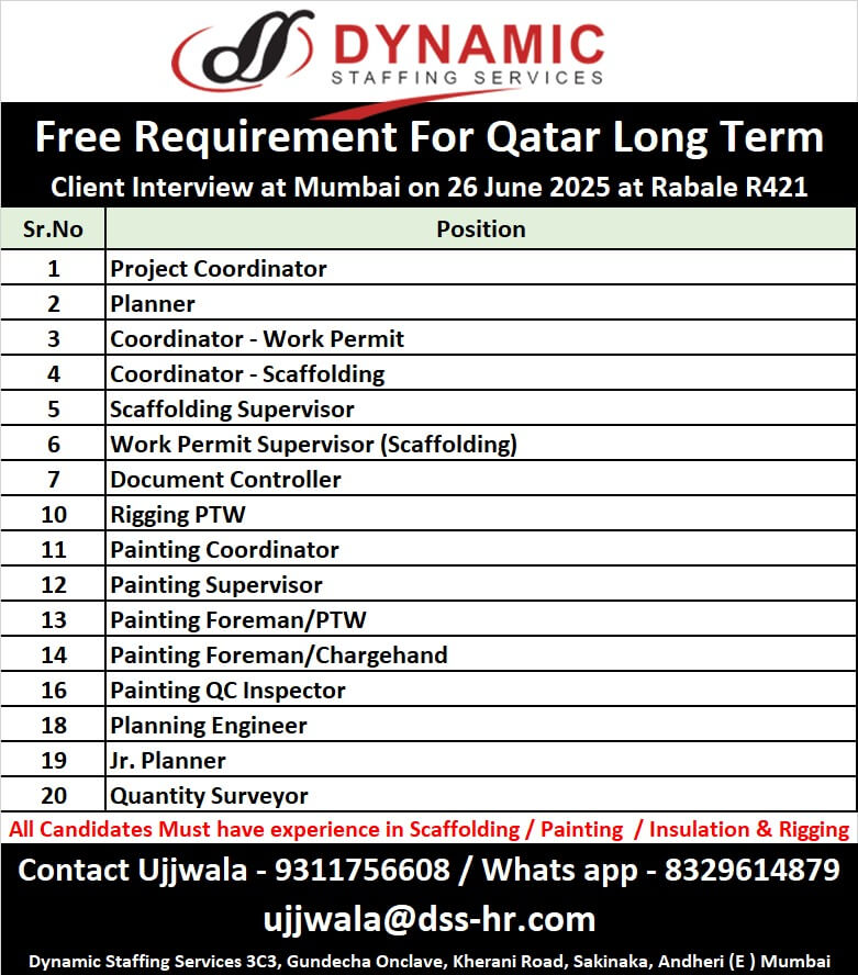 Free Requirement For Qatar Long Term