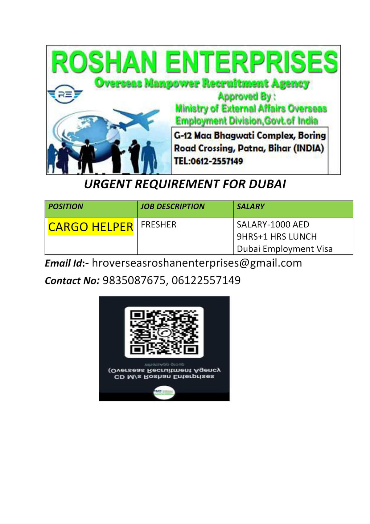 CARGO HELPER FOR DUBAI