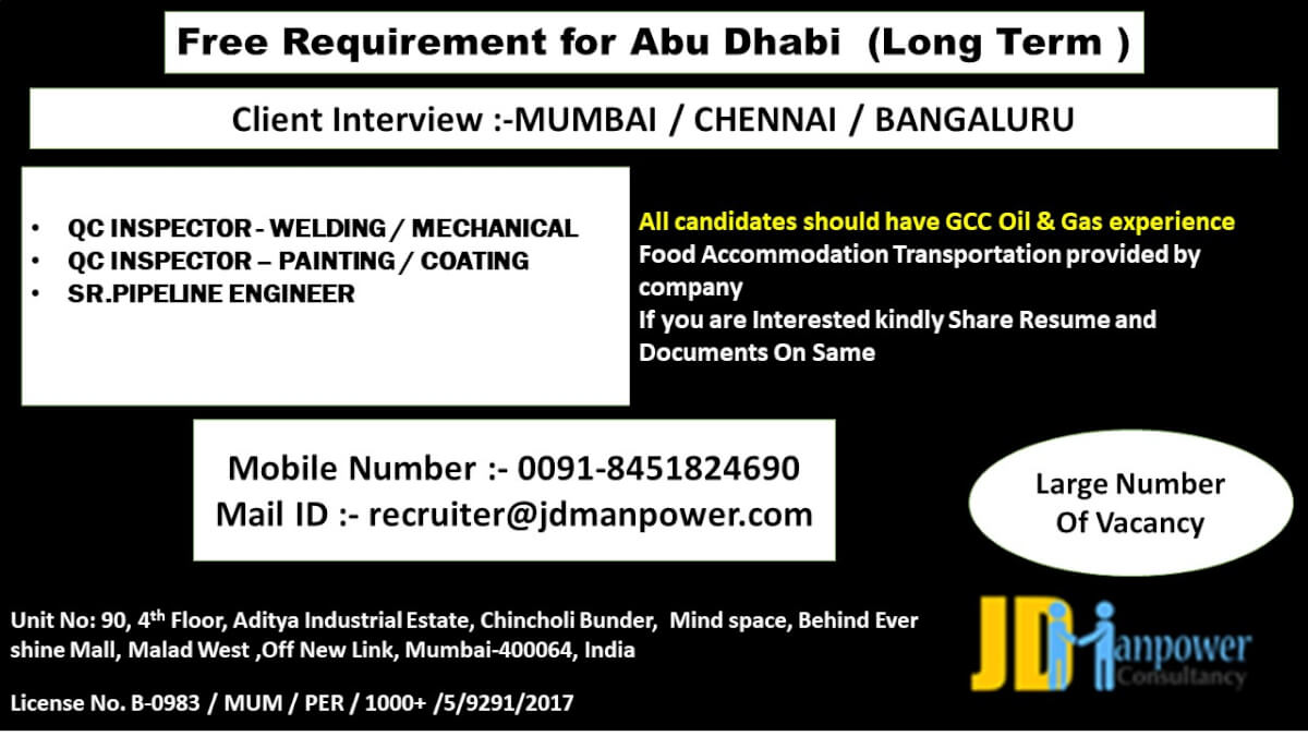 URGENT FREE REQUIREMENT FOR UAE LEADING COMPANY - LONG TERM PROJECT