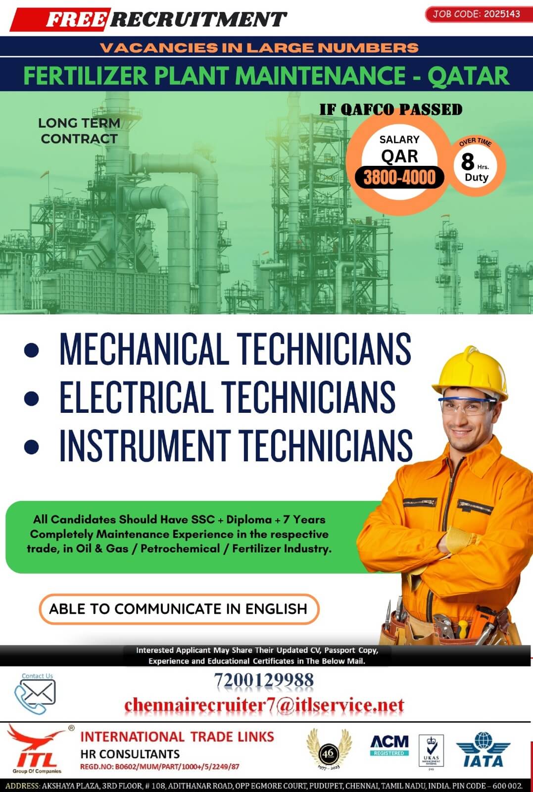 Job opening for QATAR Job opening for QATAR