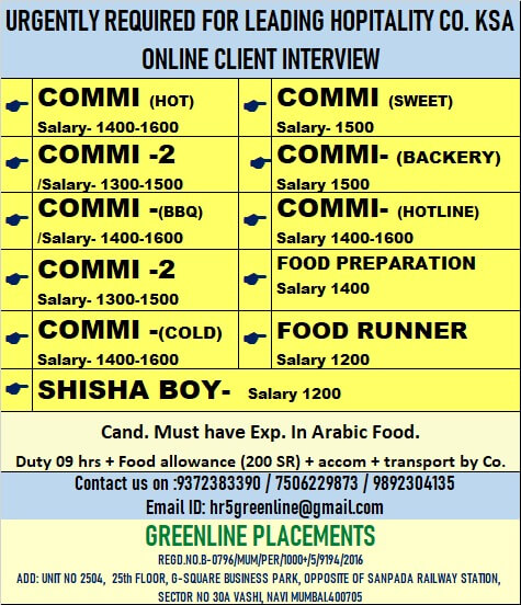 URGENTLY REQUIRED FOR REPUTED COMPANY KSA URGENTLY REQUIRED FOR REPUTED COMPANY KSA