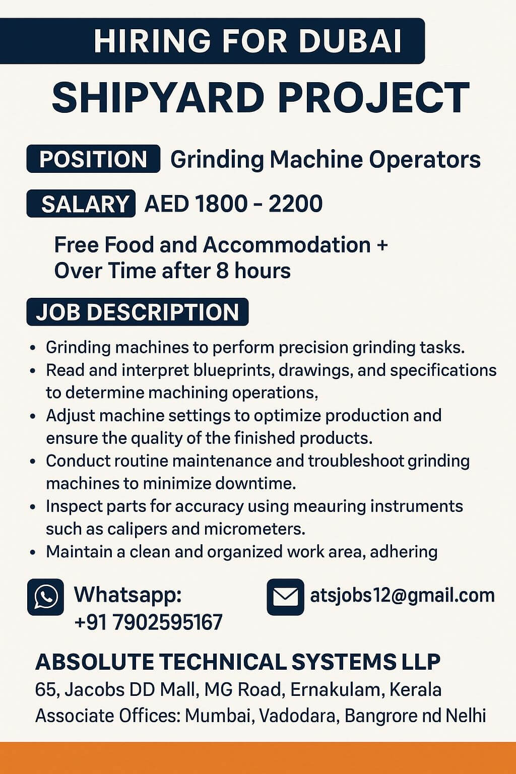 Grinder required for Dubai