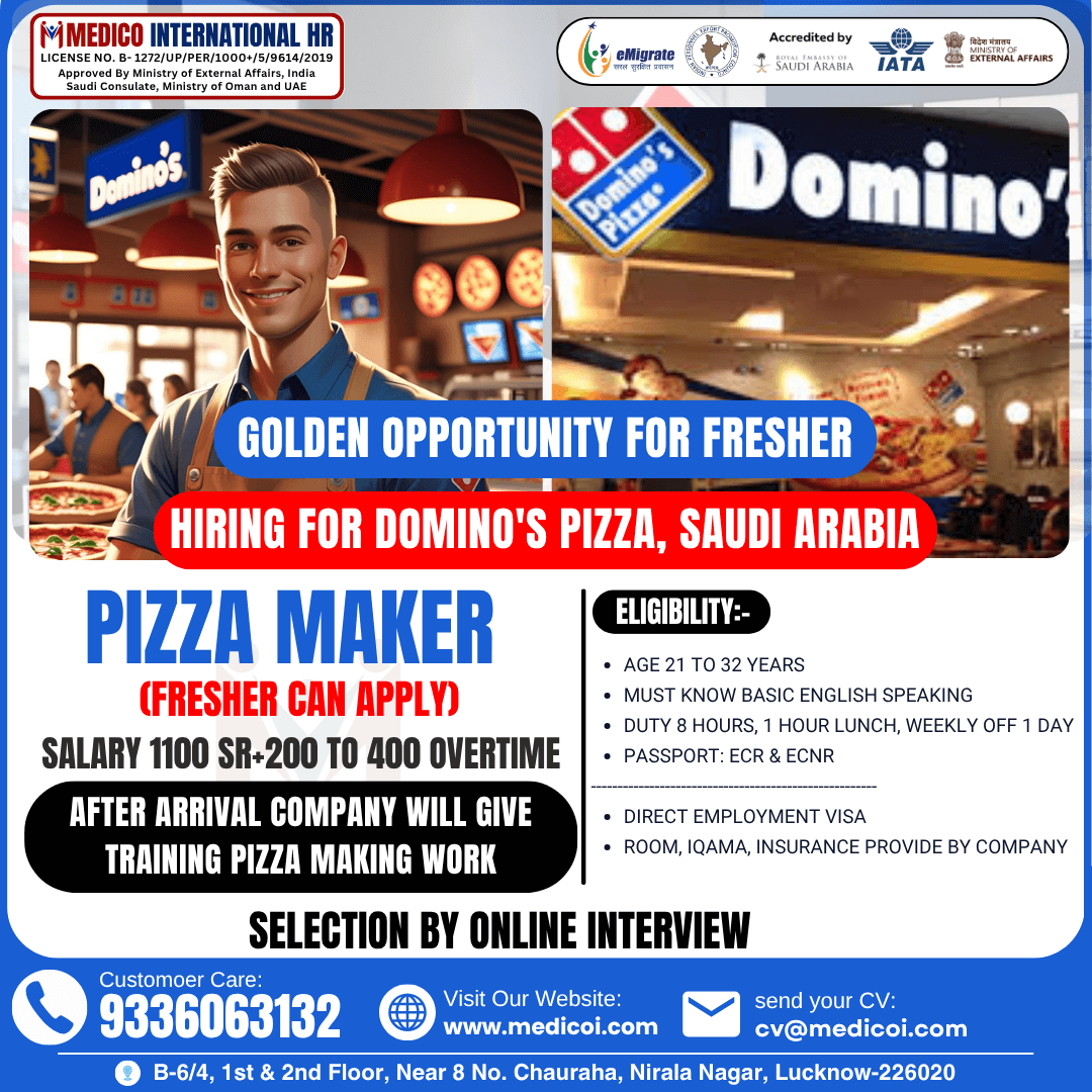 Pizza Maker - Fresher can apply
