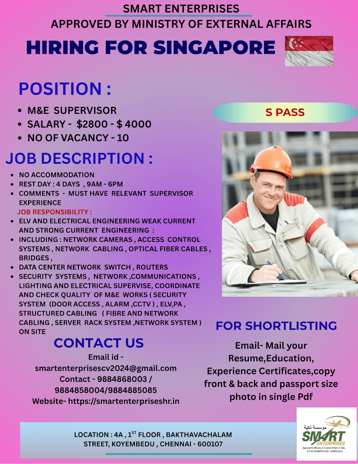 HIRING FOR SINGAPORE