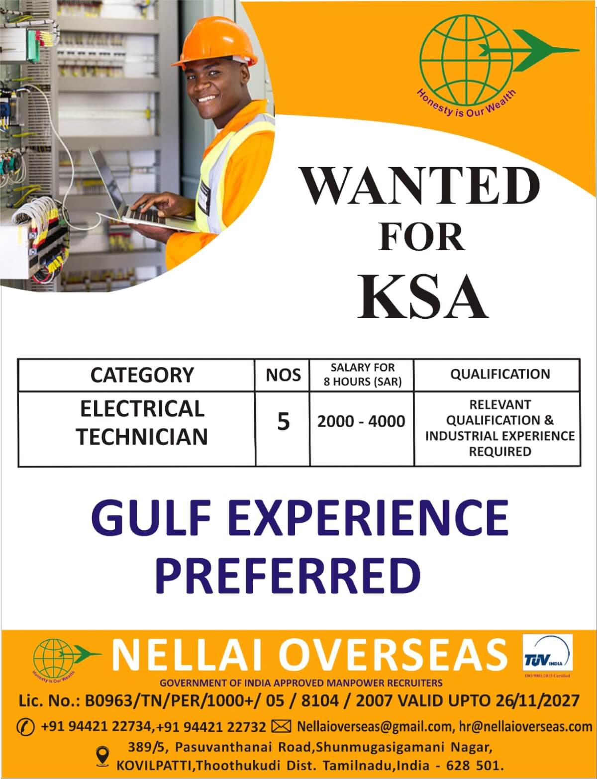 Wanted For KSA