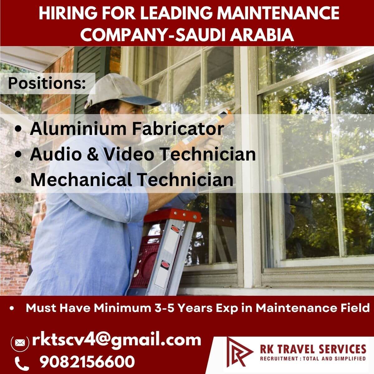 Hiring for leading Maintenance company-Saudi Arabia
