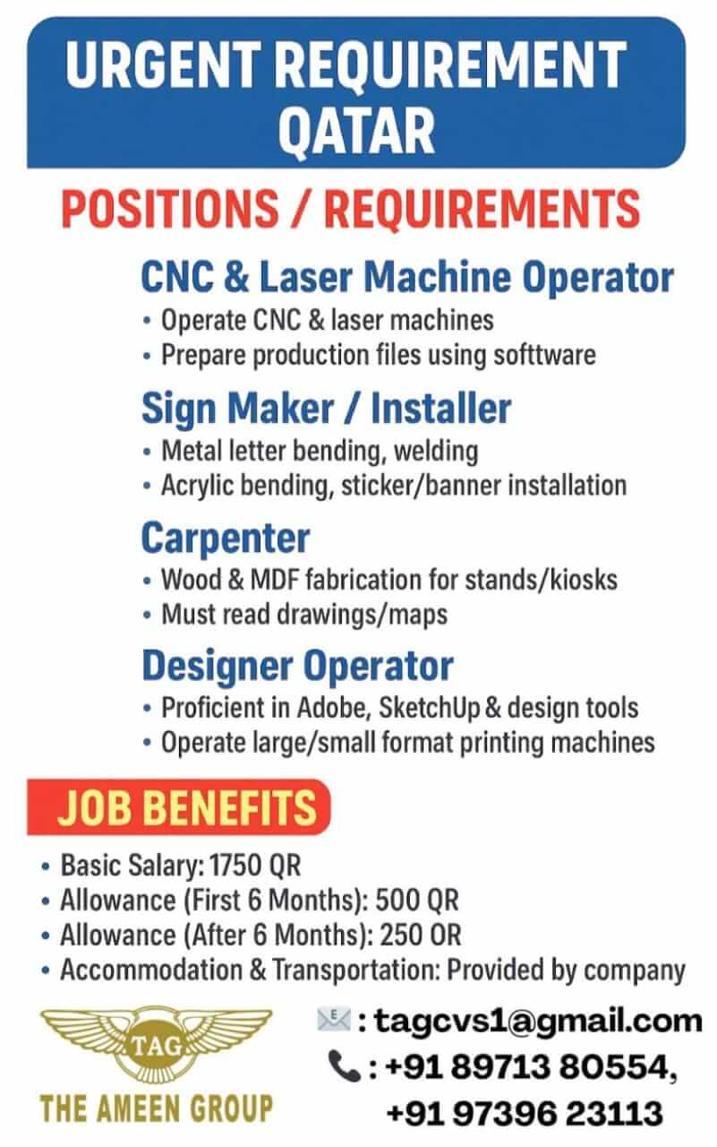 URGENT REQUIREMENT – QATAR