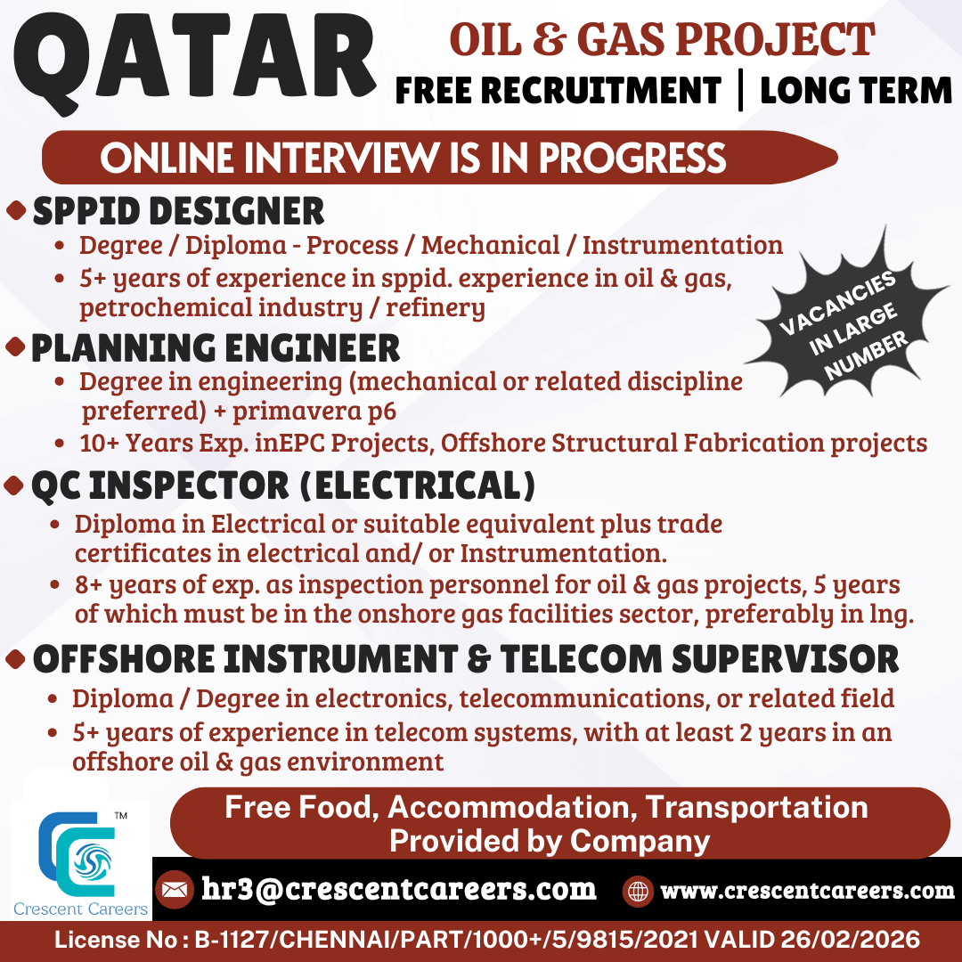 FREE RECRUITMENT FOR QATAR COUNTRY