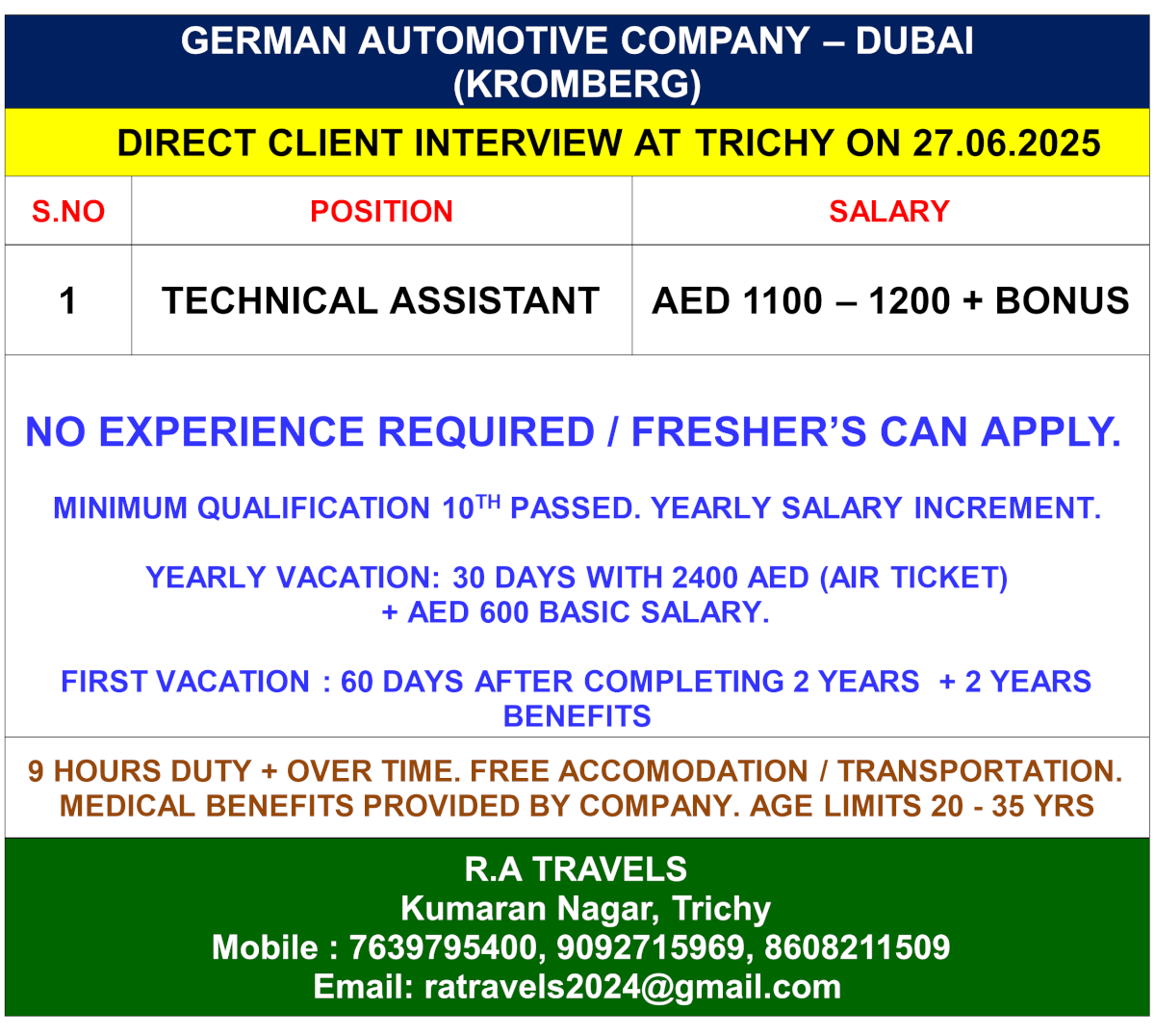 GERMAN AUTOMOTIVE COMPANY – DUBAI (KROMBERG)