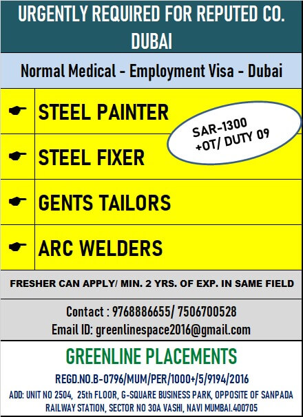 URGENTLY REQUIRED FOR REPUTED COMPANY UAE