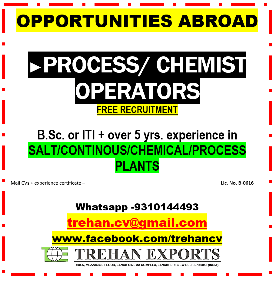PROCESS CHEMIST OPERATORS