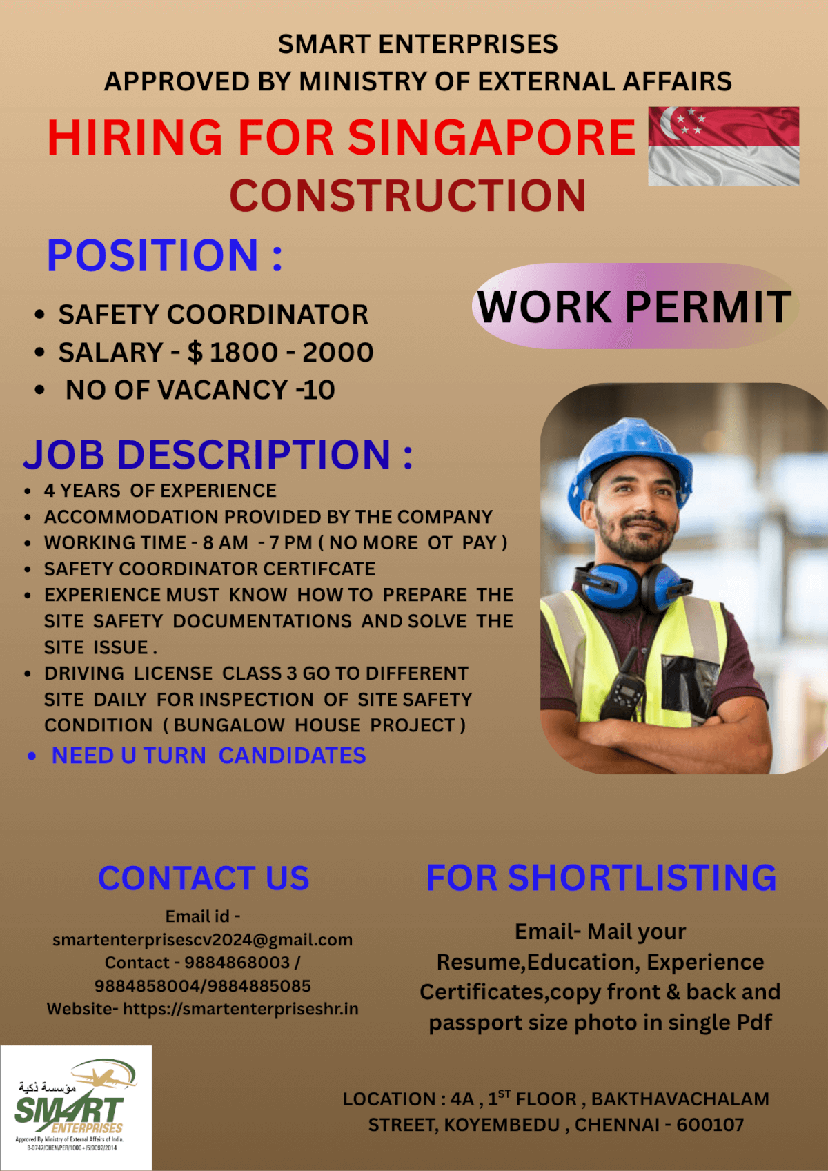 HIRING FOR SINGAPORE