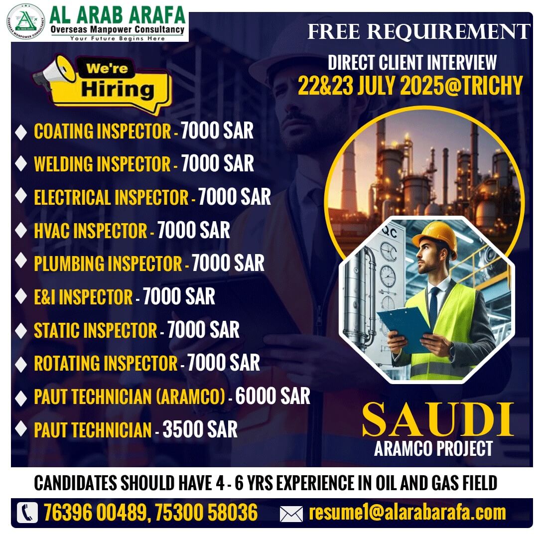 DIRECT CLIENT INTERVIEW ON 22 & 23 2025 @ TRICHY DIRECT CLIENT INTERVIEW ON 22 & 23 2025 @ TRICHY
