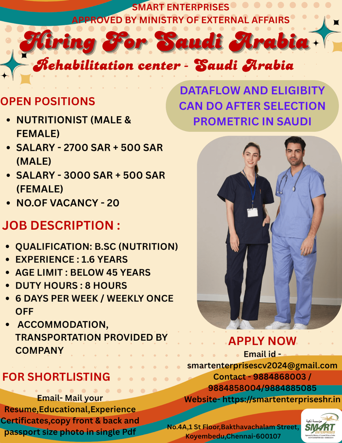 URGENT REQUIREMENT FOR SAUDI ARABIA