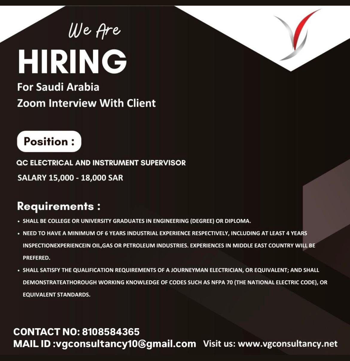 urgent requirement for saudi arabia
