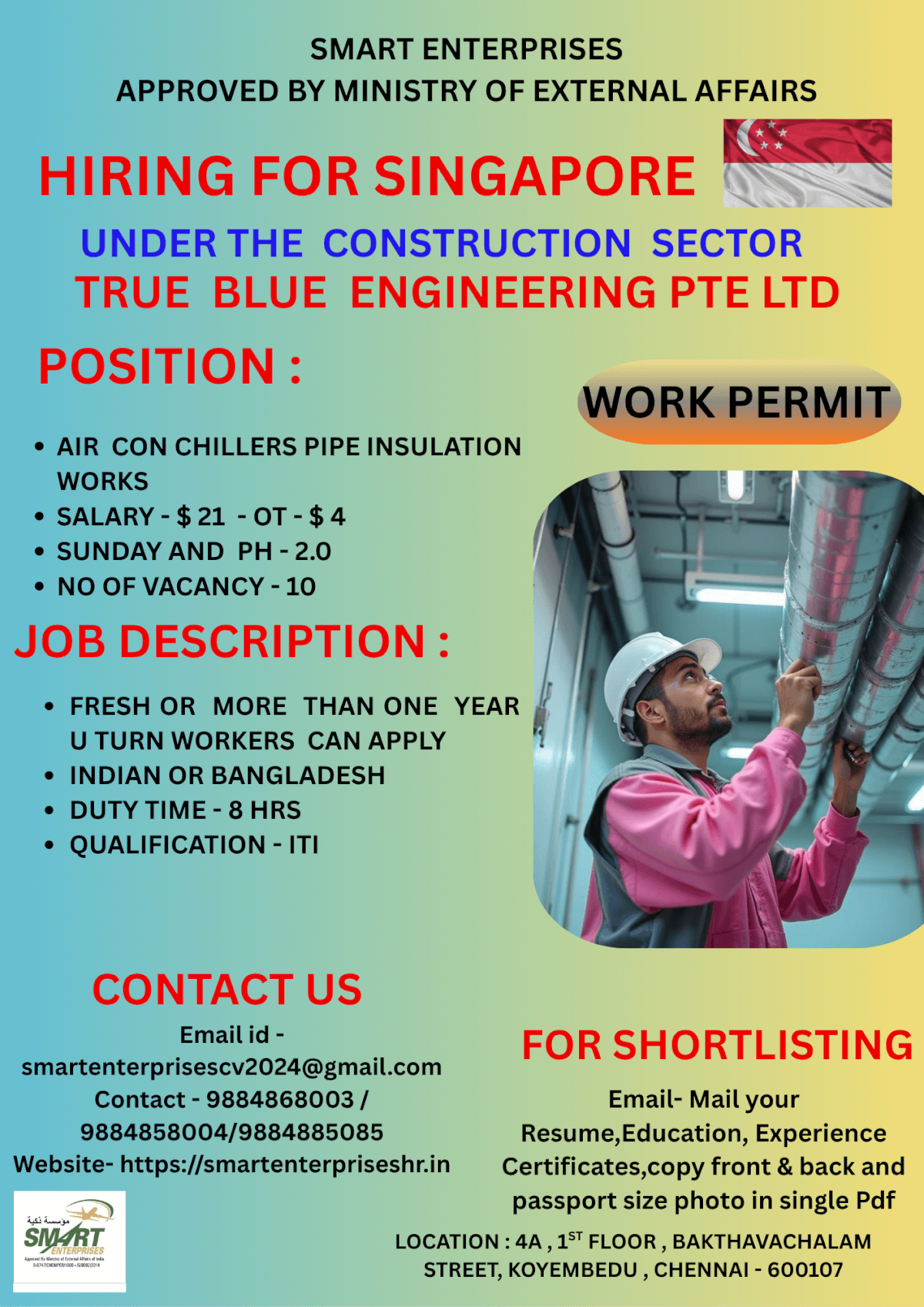 HIRING  FOR SINGAPORE