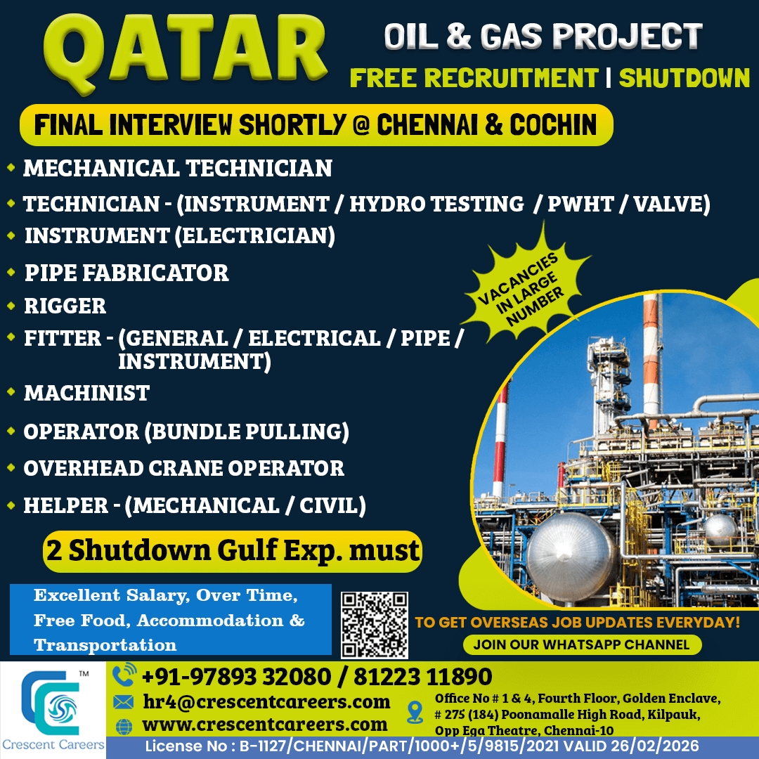 FREE RECRUITMENT FOR QATAR COUNTRY