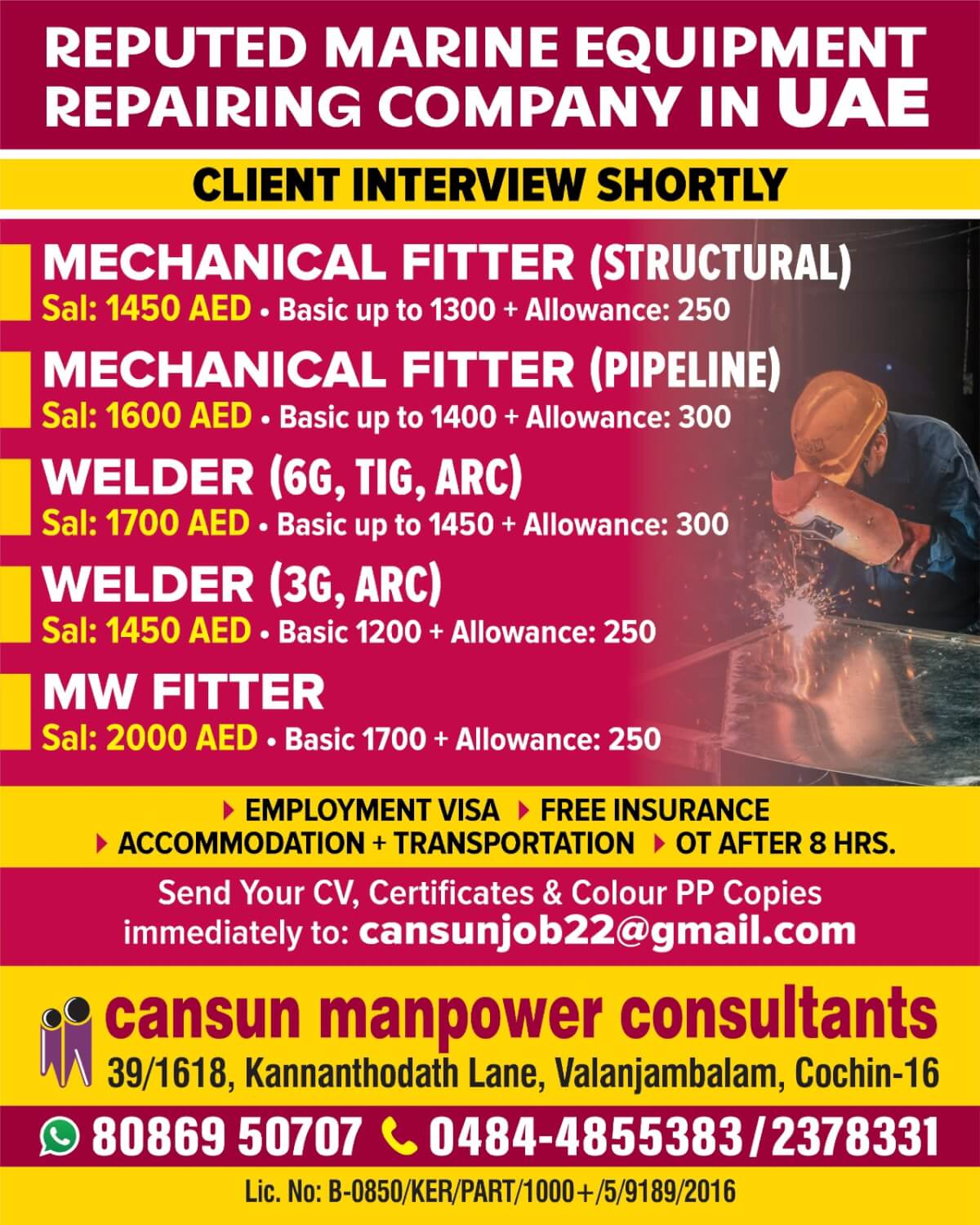 Urgently required for UAE
