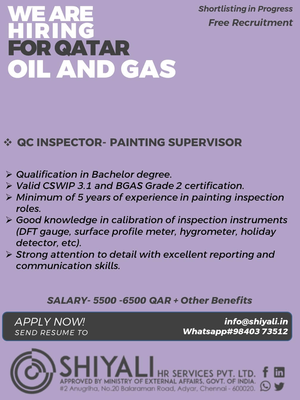 QC INSPECTOR-PAINTING SUPERVISOR