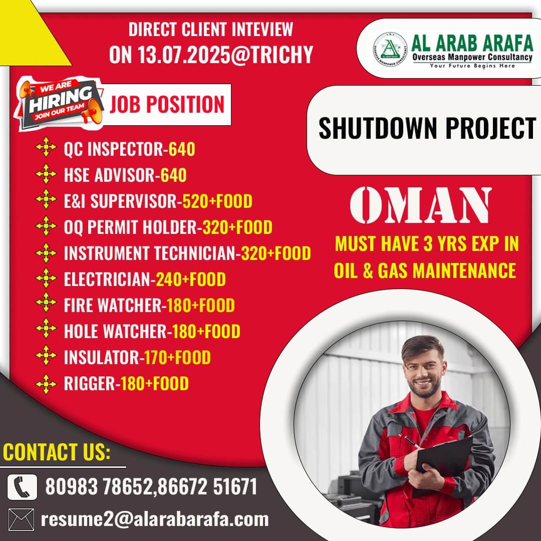 DIRECT CLIENT INTERVIEW ON 13.07.2025 @TRICHY DIRECT CLIENT INTERVIEW ON 13.07.2025 @TRICHY