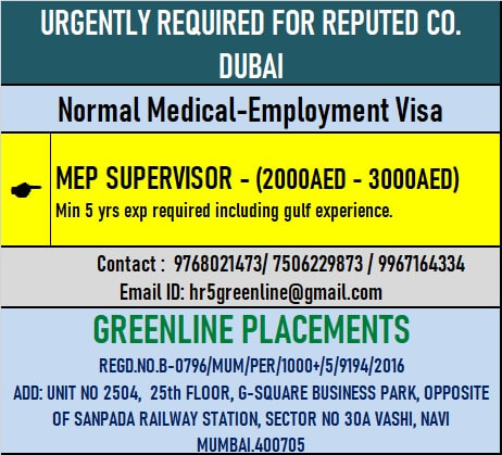 URGENTLY REQUIRED FOR REPUTED COMPANY UAE