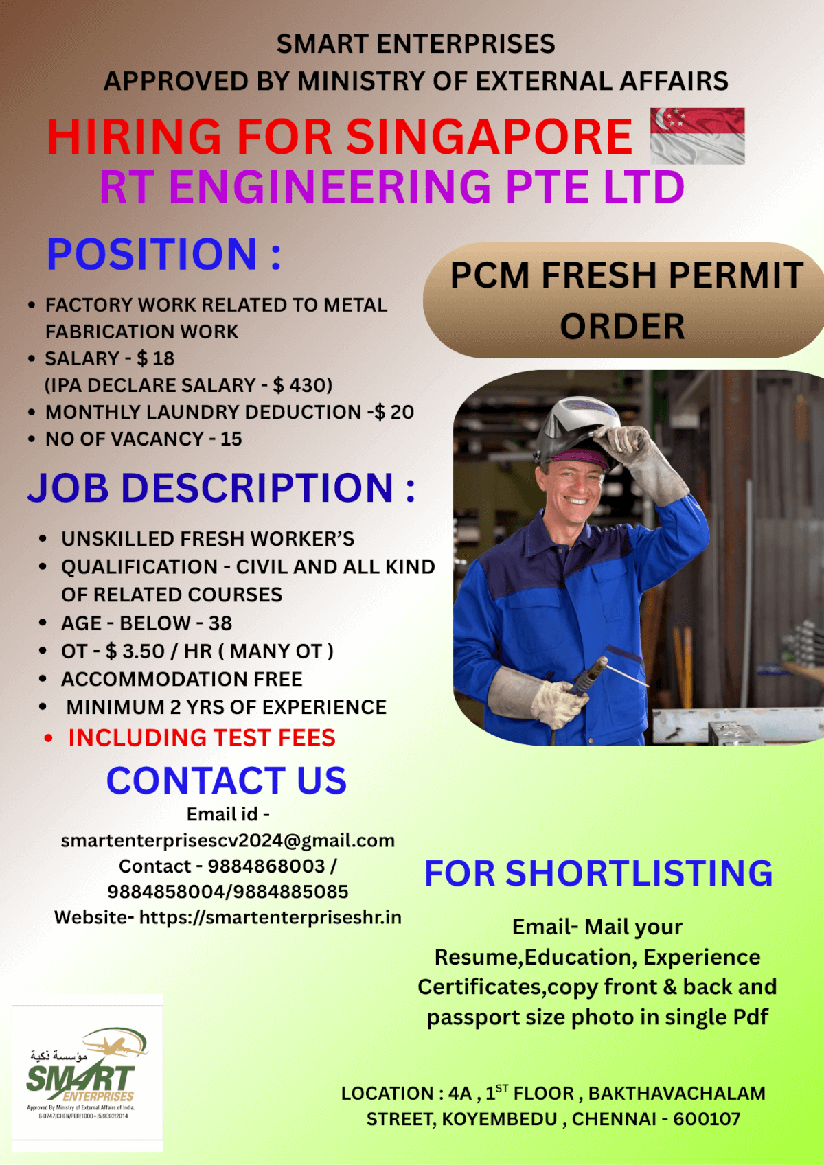 HIRING FOR SINGAPORE