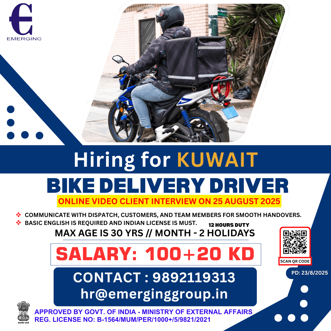 Urgently Hiring: Bike Delivery Drivers – Kuwait Urgently Hiring: Bike Delivery Drivers – Kuwait