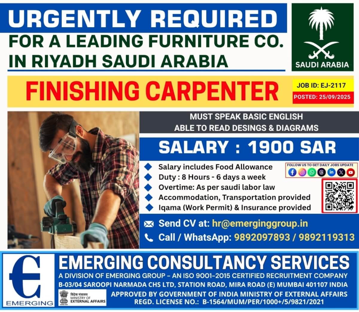 URGRNTLY REQUIRED FOR A LEADING FURNITURE CO IN RIYADH SAUDI ARABIA URGRNTLY REQUIRED FOR A LEADING FURNITURE CO IN RIYADH SAUDI ARABIA