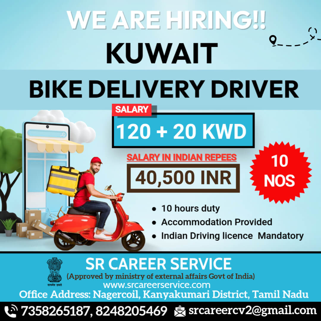JOB OPPORTUNITY – BIKE DELIVERY DRIVER FOR KUWAIT JOB OPPORTUNITY – BIKE DELIVERY DRIVER FOR KUWAIT
